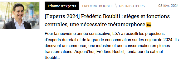 Présentation de la tribune LSA 2024 sur la métamorphose des sièges et fonctions centrales